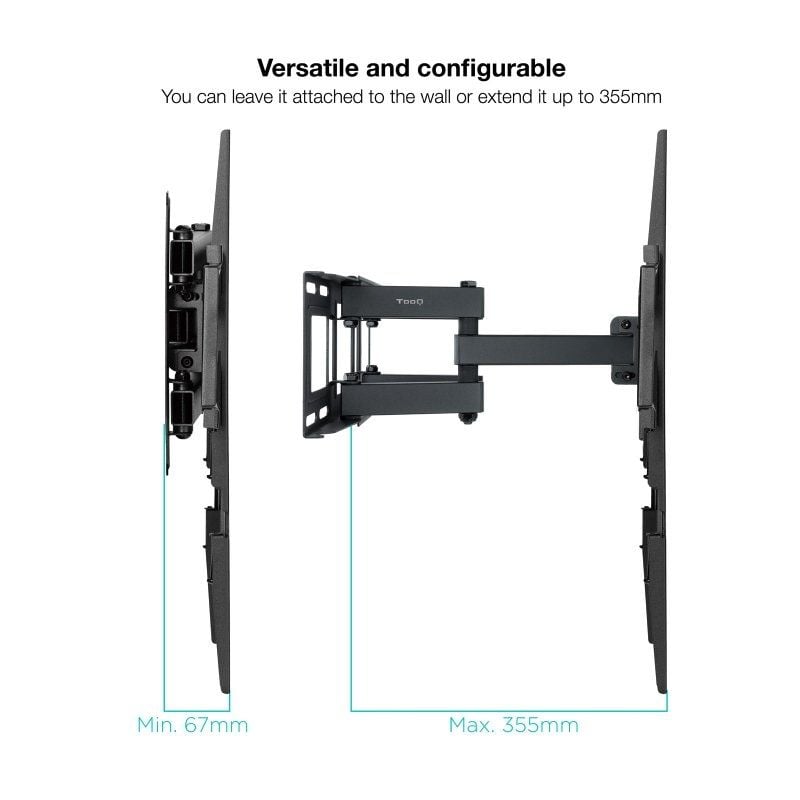 Suporte de Parede Tooq Lp7866tn-b Giratório / Inclinado / Nivelado para TV 37-80" / Até 40kg