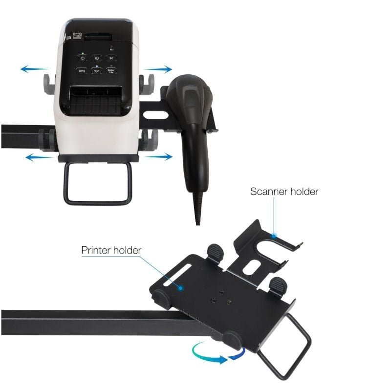 Suporte de Mesa para 2 Monitores, Pos, Impressora, Terminal e Leitor Tooq TQPM0002 / Giratório / In…