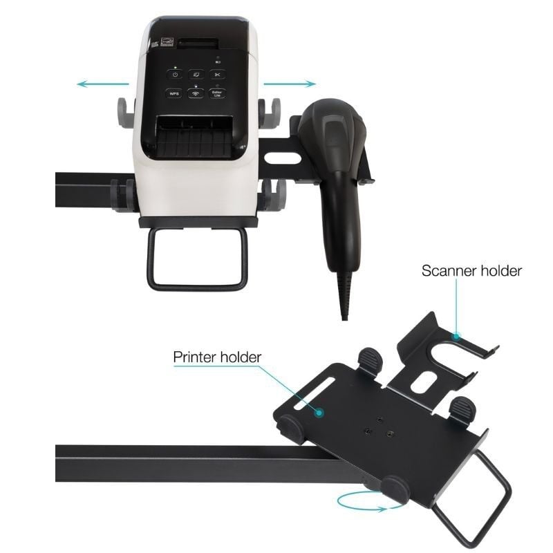 Tooq TQPM0003 Suporte de Mesa POS para 2 Monitores / Giratório / Basculante / Inclinável / Rotativo…
