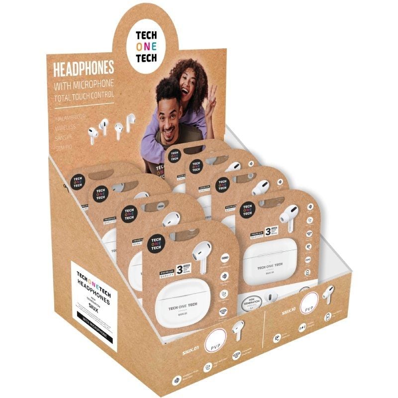 Ecrã de Auscultadores Bluetooth Tech One Tech TEC1420 / com Estojo de Carregamento / Autonomia 5h /…