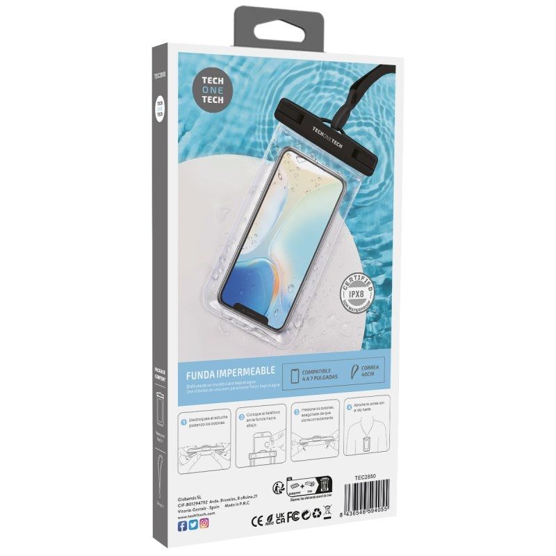 Estojo Universal À Prova de Água para Smartphone Tech One Tech TEC2850 / Até 7" / Até 7