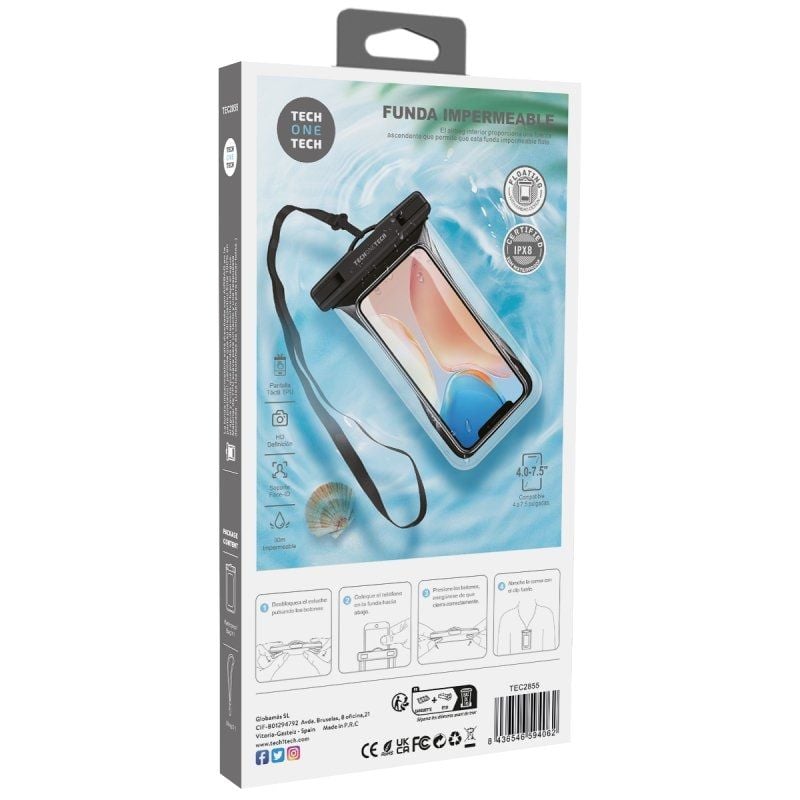 Capa Impermeável Universal para Smartphone Tech One Tech TEC2855 / Até 7,5