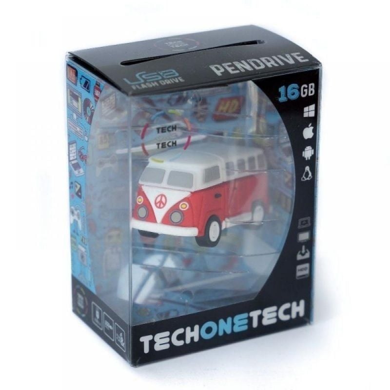 Unidade Flash USB 2.0 de 32 GB Tech One Tech Hippy Van Bang Camper