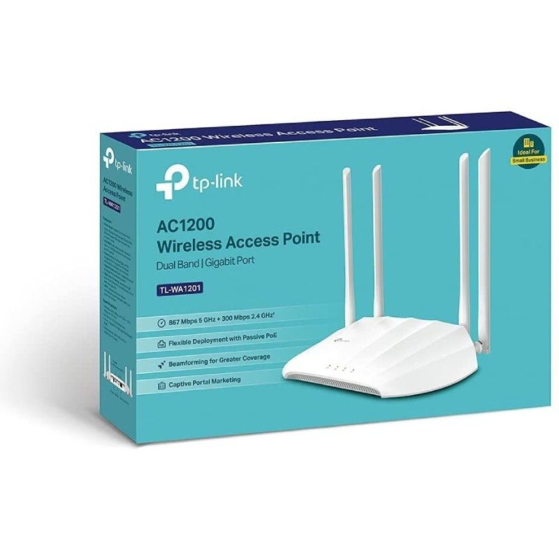 Ponto de Acesso sem Fios Tp-link Tl-wa1201 Poe 1200mbps / 2.4ghz 5ghz / Wifi 802.11b / G / N - 802.…