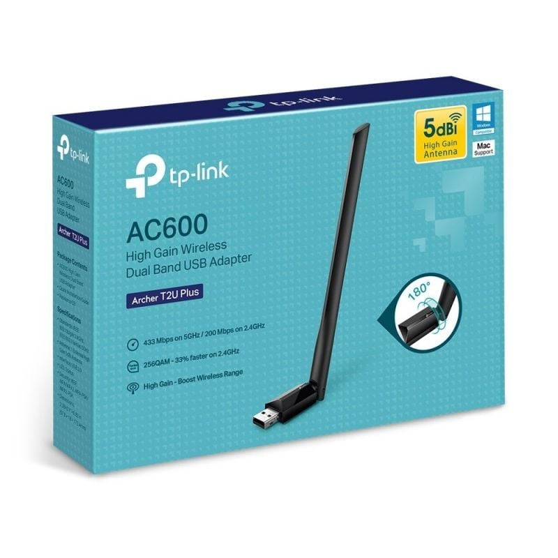 Tp-link Archer T2U Plus USB - Adaptador Wifi / 600mbps