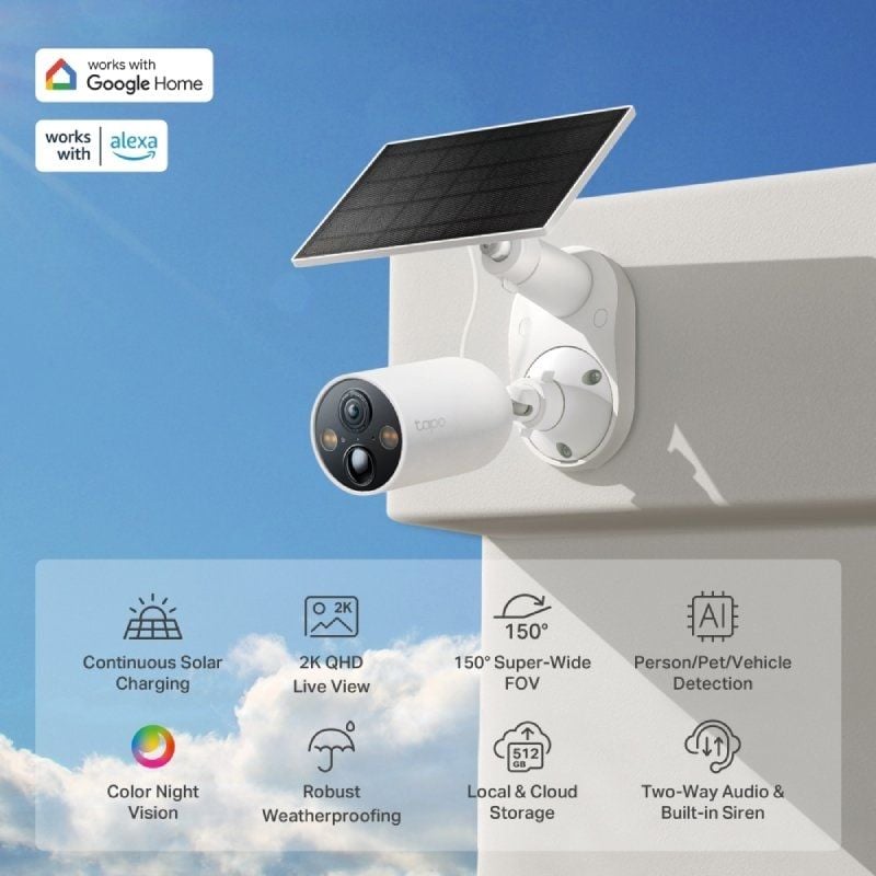 Tp-link Tapo C425 KIT Câmaras de Videovigilância / Visão Nocturna / Controlo APP / Inclui Painel So…