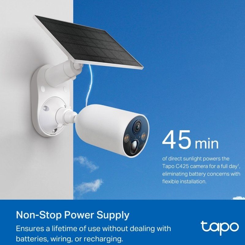 Tp-link Tapo C425 KIT Câmaras de Videovigilância / Visão Nocturna / Controlo APP / Inclui Painel So…