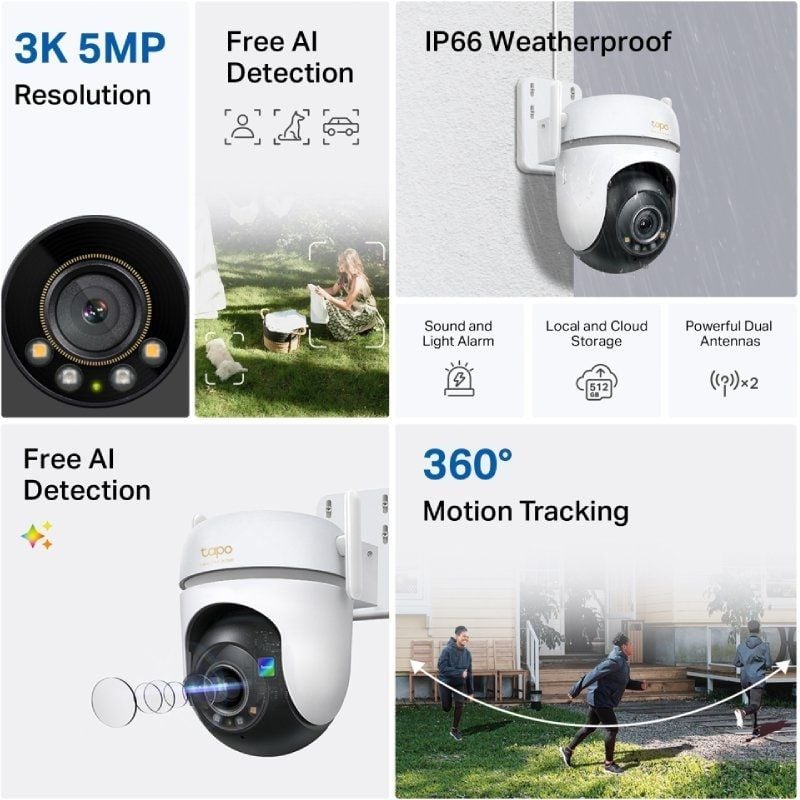 Tp-link Tapo TC43 Câmara de Vigilância por Vídeo / Visão Nocturna / Controlo a Partir da APP