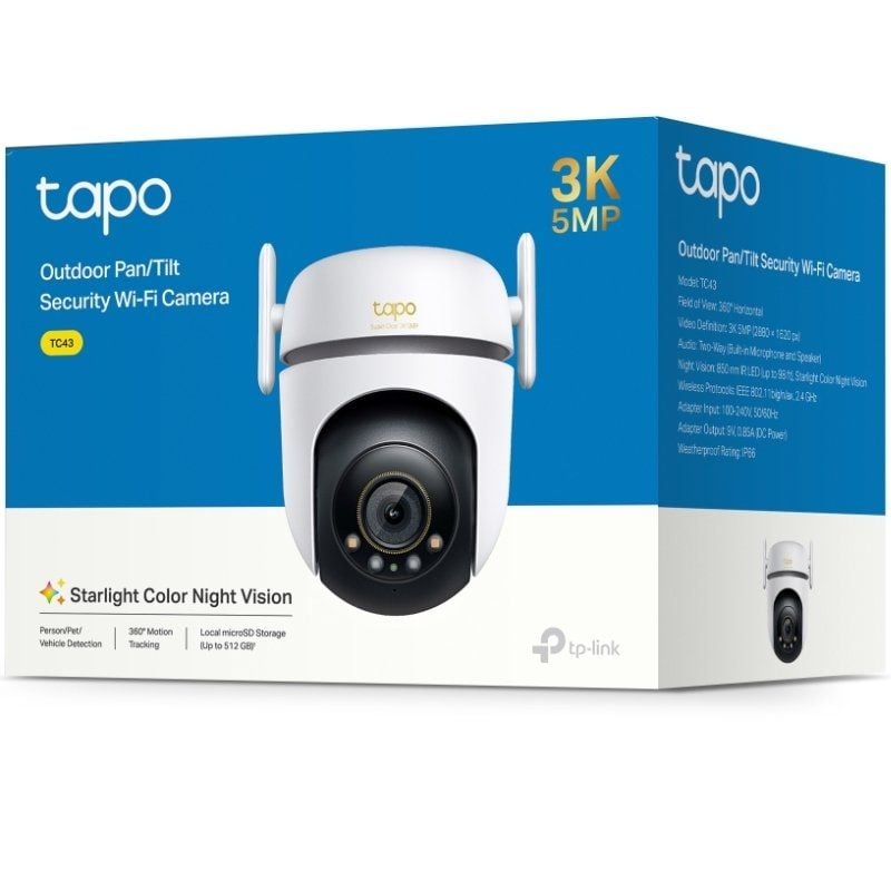 Tp-link Tapo TC43 Câmara de Vigilância por Vídeo / Visão Nocturna / Controlo a Partir da APP