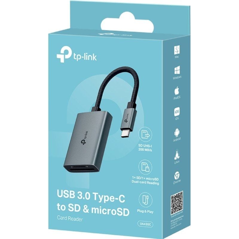 Tp-link UA430C Leitor de Cartões Externo / USB Type-c