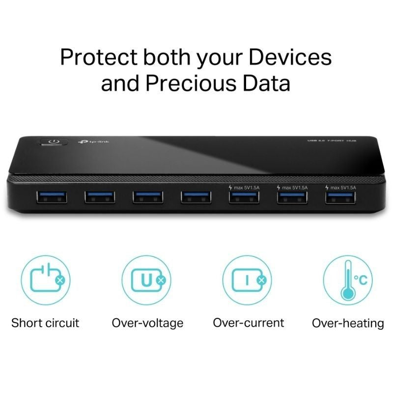 Hub USB 3.0 Tp-link UE330 / 7xusb / 1xmicrousb DC / Preto