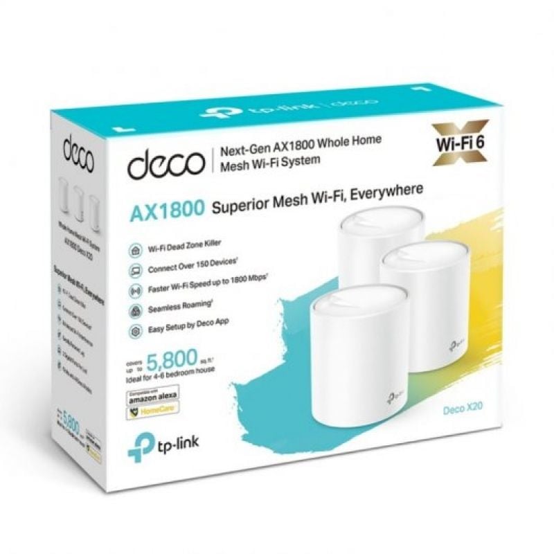 Tp-link Deco X20 1800mbps Mesh System / 2.4ghz 5ghz / Pack de 3