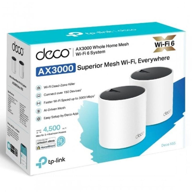 Tp-link Deco X55 Mesh System 3000mbps / 2.4ghz 5ghz / Pack de 2