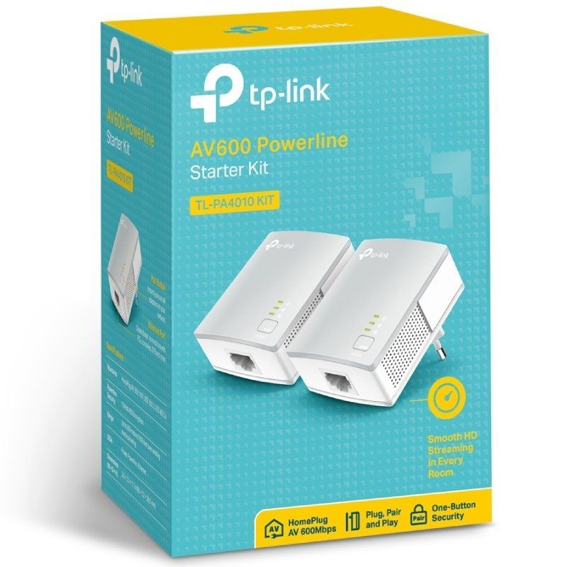 Adaptador Powerline Tp-link Tl-pa4010kit 600mbps / 300m de Alcance / Conjunto de 2