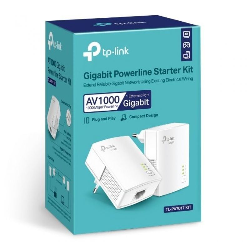 Tp-link Tl-pa7017kit Adaptador Powerline 1000mbps / 300m de Alcance / Conjunto de 2