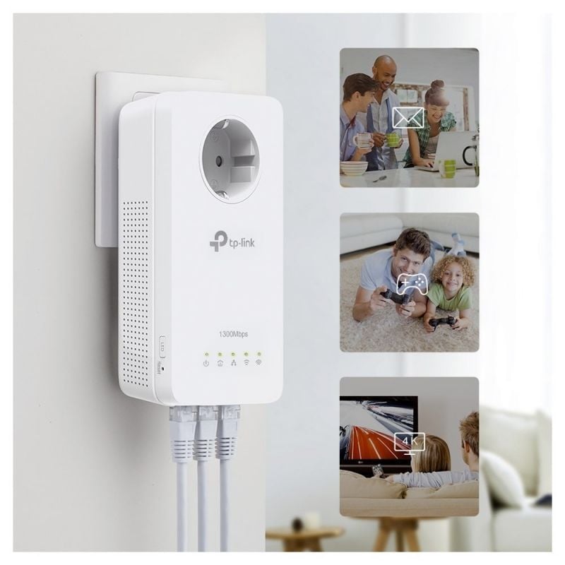 Adaptador Powerline Tp-link Tl-wpa8631p 1300mbps / 300m de Alcance / Conjunto de 2