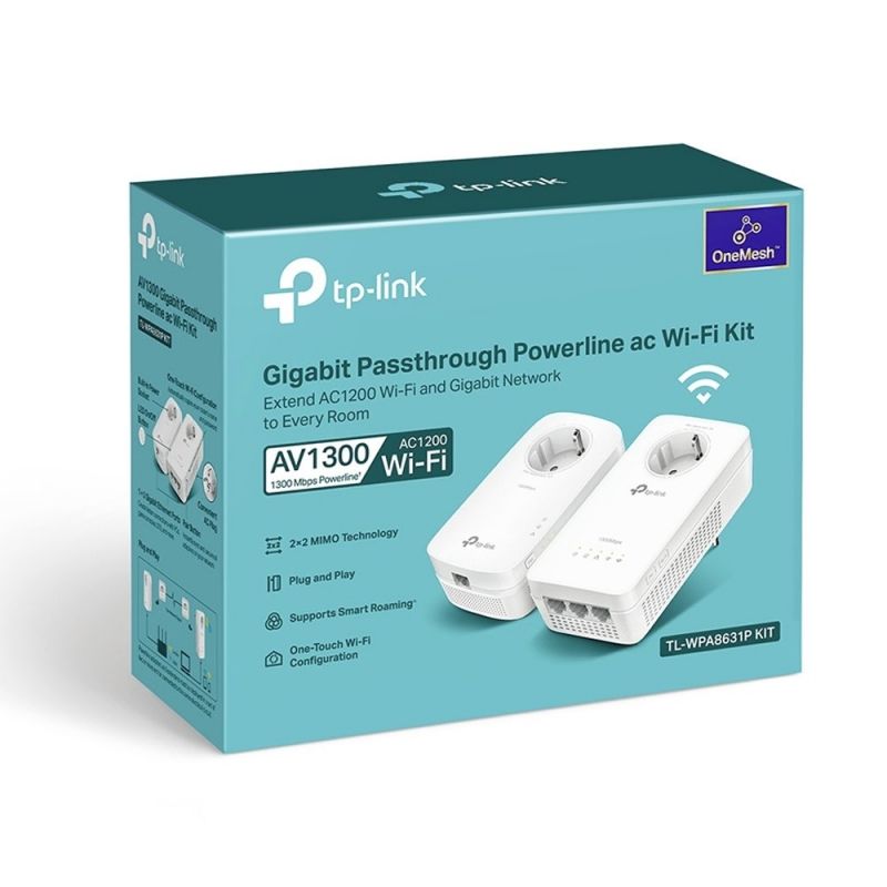 Adaptador Powerline Tp-link Tl-wpa8631p 1300mbps / 300m de Alcance / Conjunto de 2