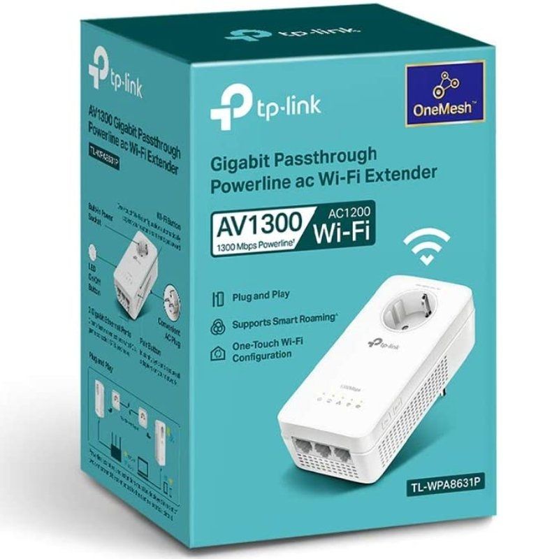 Adaptador Powerline Tp-link Tl-wpa8631p 1300mbps / 300m de Alcance