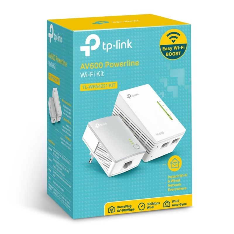 Adaptador Powerline Tp-link WPA4221KIT 600mbps / 300m de Alcance / Conjunto de 2