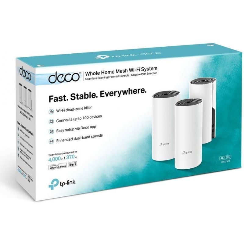 Tp-link Deco M4 1200mbps / 2.4ghz 5ghz Mesh System / Pack de 3