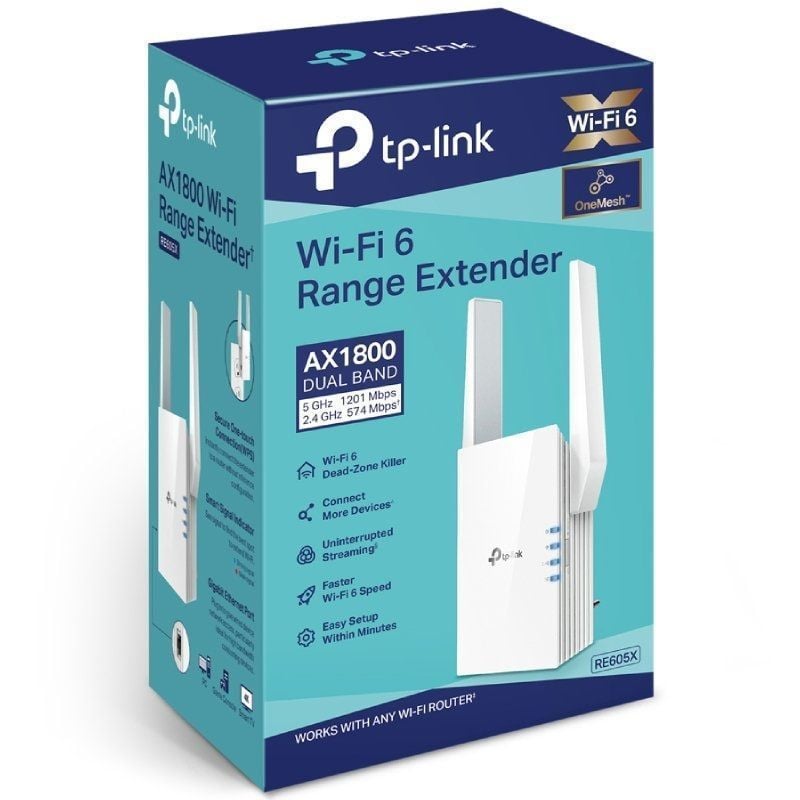 Repetidor sem Fios Tp-link RE605X / Wifi 6 / 1800mbps / 2 Antenas