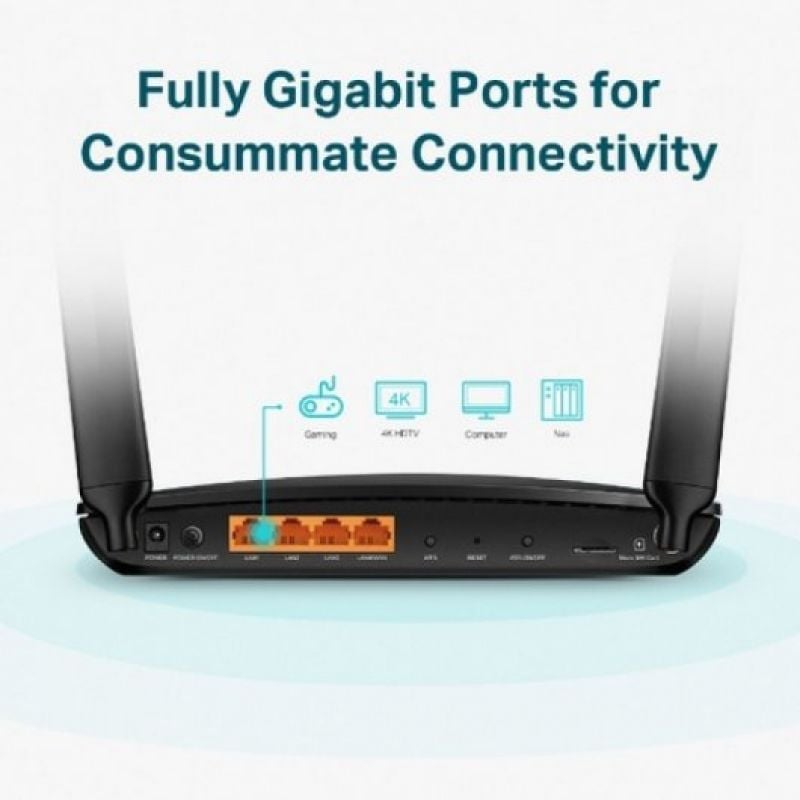 Router sem Fios 4G Tp-link Archer MR600 1200mbps 2.4ghz 5ghz / 2 Antenas / Wifi 802.11a / N / Ac -…