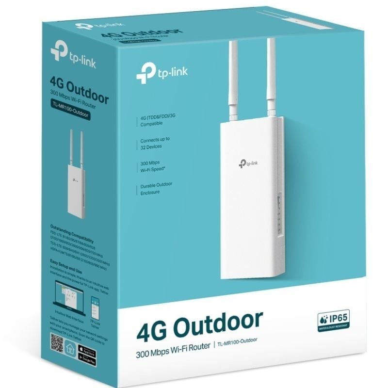 Router sem Fios 4G Tp-link Tl-mr100-outdoor 300mbps / 2.4ghz / 2 Antenas / Wifi 802.11 B / G / N