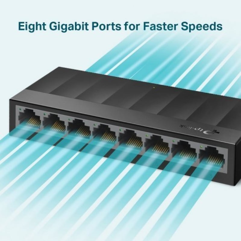 Switch Tp-link LS1008G de 8 Portas / Rj-45 10 / 100 / 1000