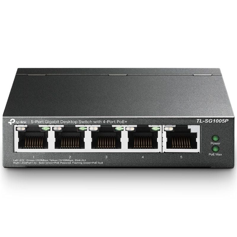 Switch Tp-link Tl-sg1005p 5 Portas / Rj-45 10 / 100 / 1000 Poe