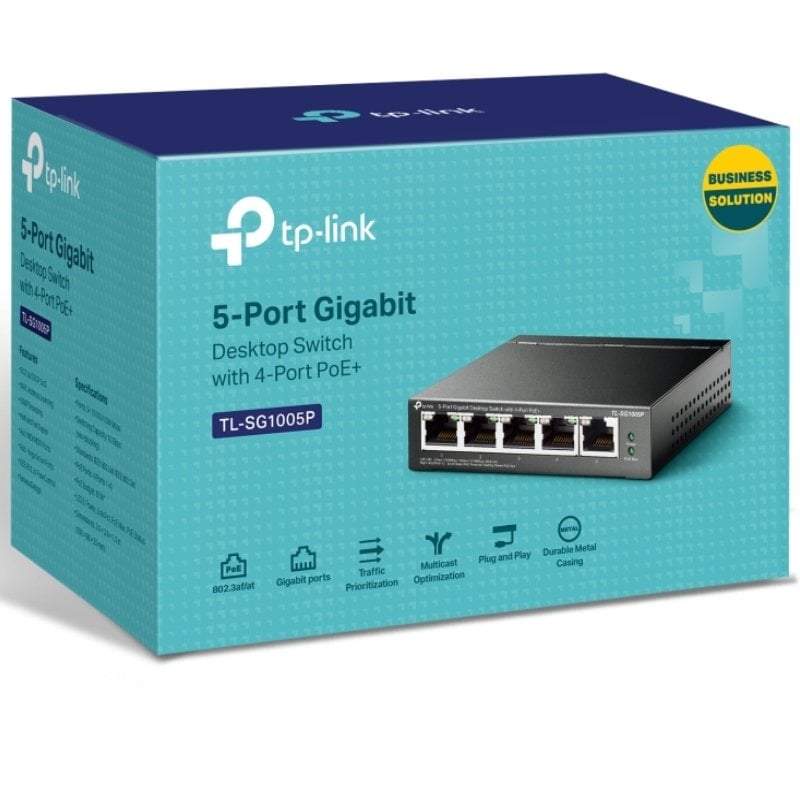 Switch Tp-link Tl-sg1005p V2 de 5 Portas / Rj-45 10 / 100 / 1000 Poe