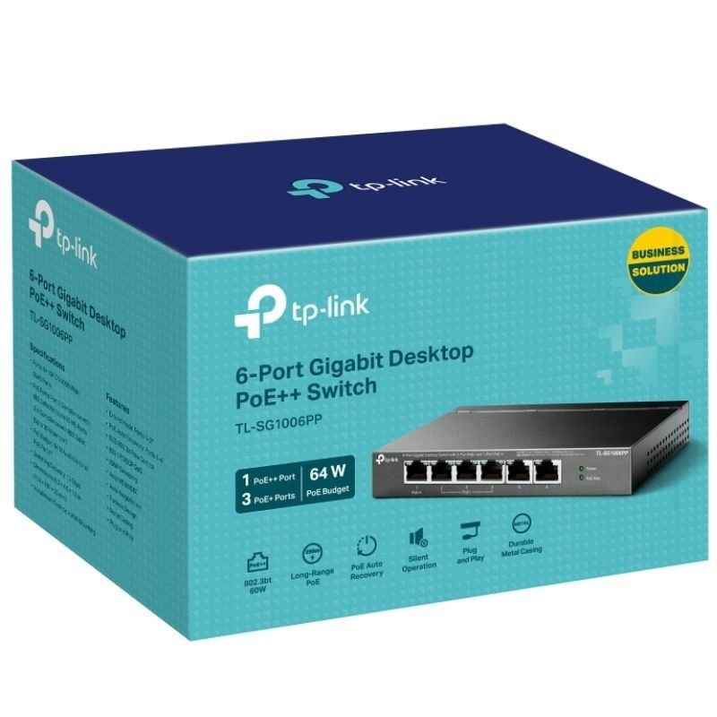 Switch Tp-link Tl-sg1006pp 6 Portas / Rj-45 10 / 100 / 1000 / Poe++