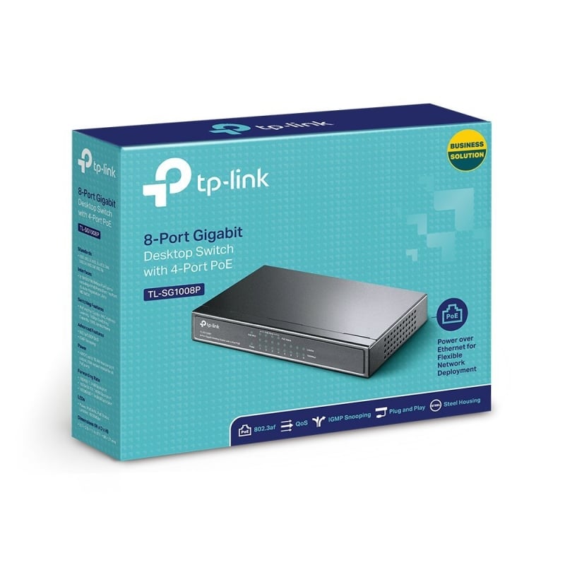 Switch Tp-link Tl-sg1008p de 8 Portas / Rj-45 10 / 100 / 1000 Poe