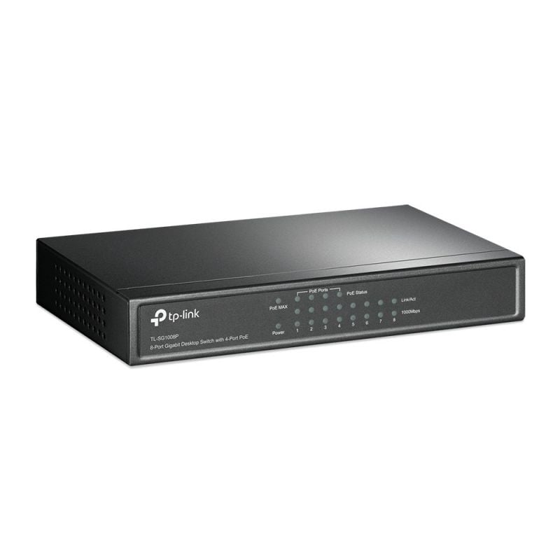 Switch Tp-link Tl-sg1008p 8 Portas / Rj-45 10 / 100 / 1000 Poe