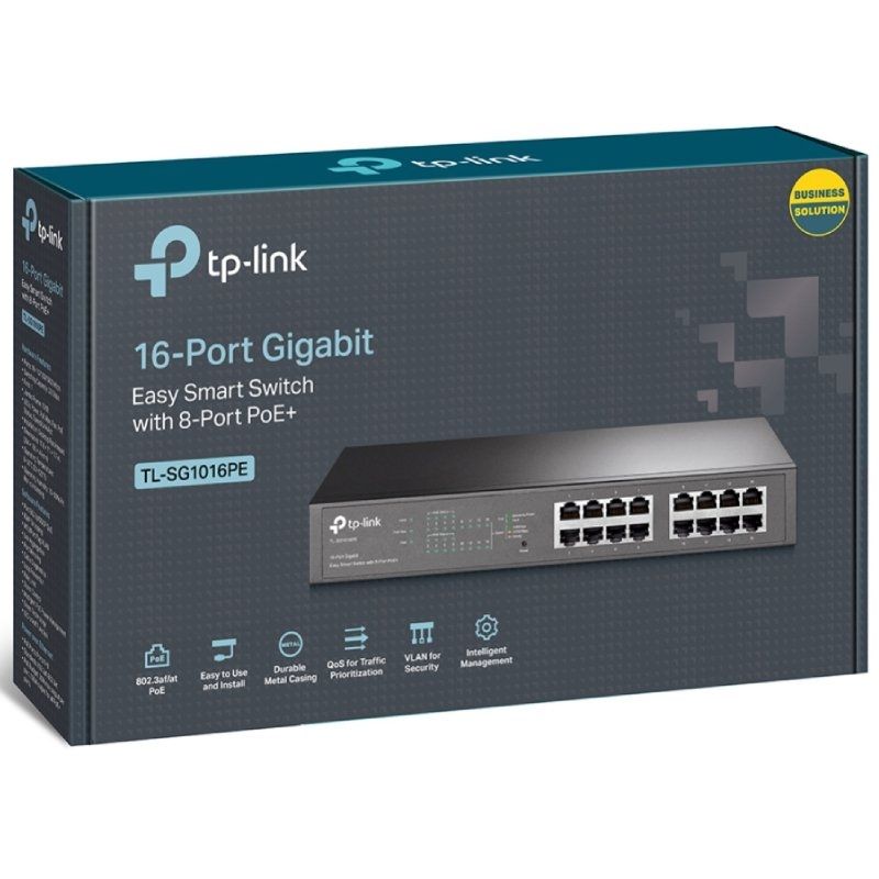 Tp-link Tl-sg1016pe / 16 Portas / RJ45 10 / 100 / 1000 / Poe+ / Switch Poe+