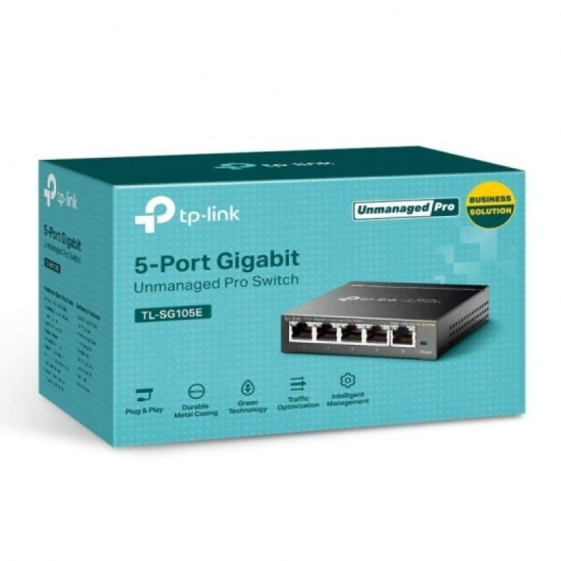 Tp-link Easy Smart Switch Tl-sg105e V2 5 Portas / Rj-45 10 / 100 / 1000