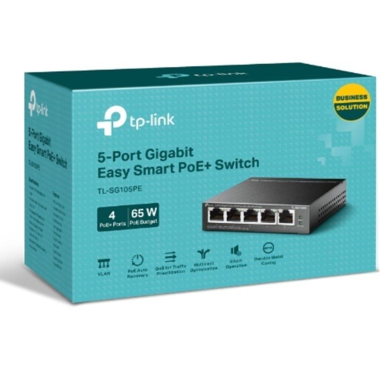 Switch Tp-link Tl-sg105pe 5 Portas / Rj-45 10 / 100 / 1000 Poe