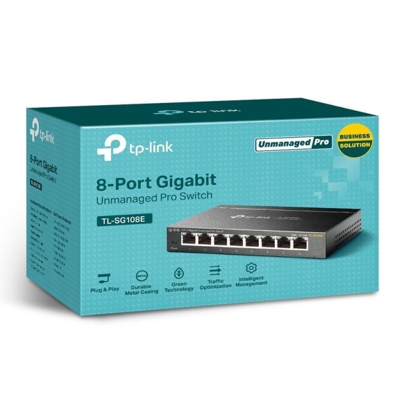 Switch Tp-link Easy Smart Tl-sg108e 8 Portas / Rj-45 10 / 100 / 1000