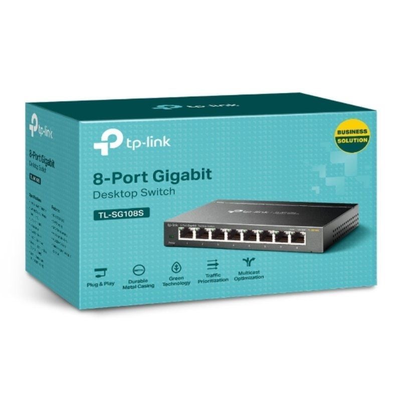 Switch Tp-link Tl-sg108s 8 Portas / Rj-45 10 / 100 / 1000