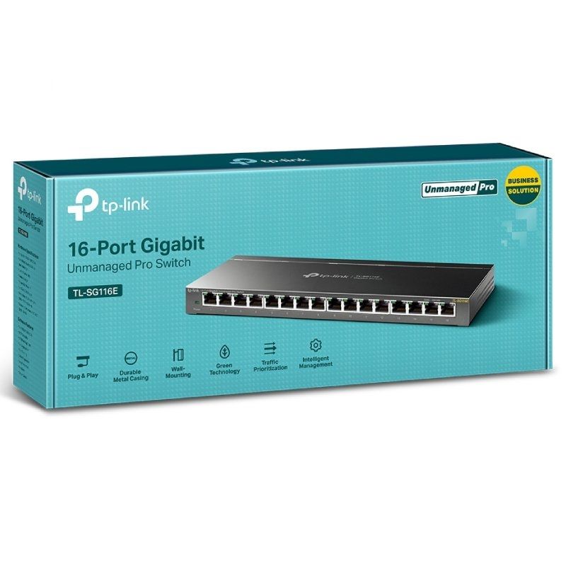 Switch Tp-link Tl-sg116e 16 Portas / Rj-45 10 / 100 / 1000