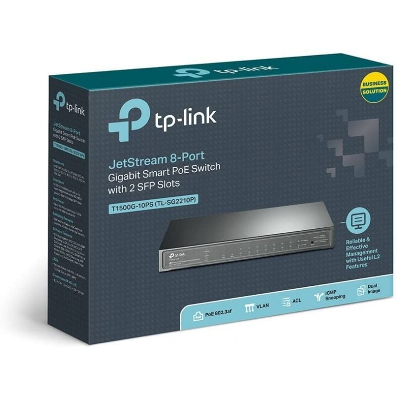 Switch Gigabit Inteligente Tp-link Tl-sg2210p 10 Portas / Rj-45 10 / 100 / 1000 Poe / SFP