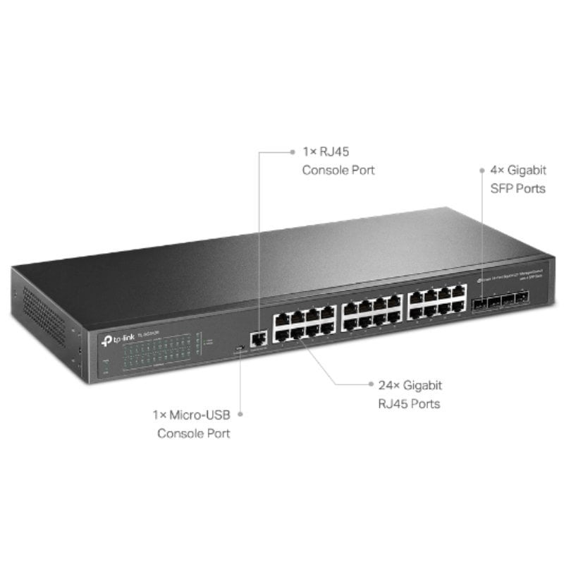 Switch Gerenciável Tp-link Omada Tl-sg3428 de 28 Portas / Rj-45 10 / 100 / 1000 / SFP