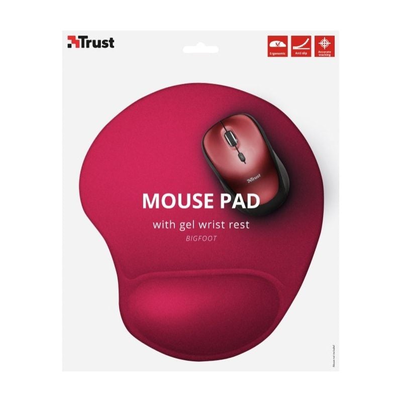 Tapete de Rato Ergonómico Trust 20429 / 16 X 205 X 236mm / Vermelho