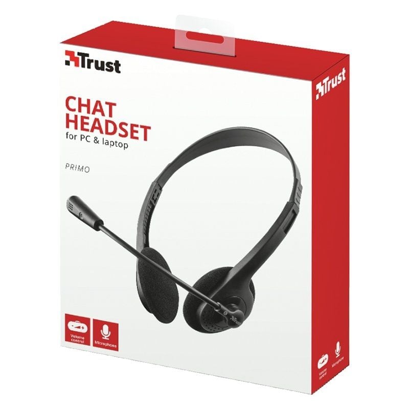 Trust Primo Chat Auscultadores / com Microfone / Jack 3.5 / Preto