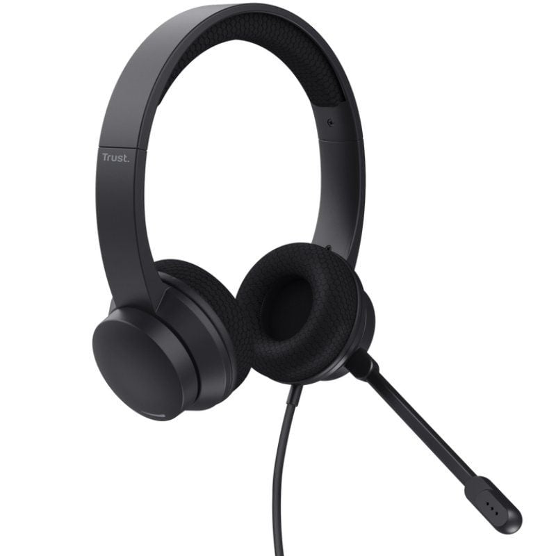 Trust Ayda Headphones / Auscultadores com Microfone / USB / Preto