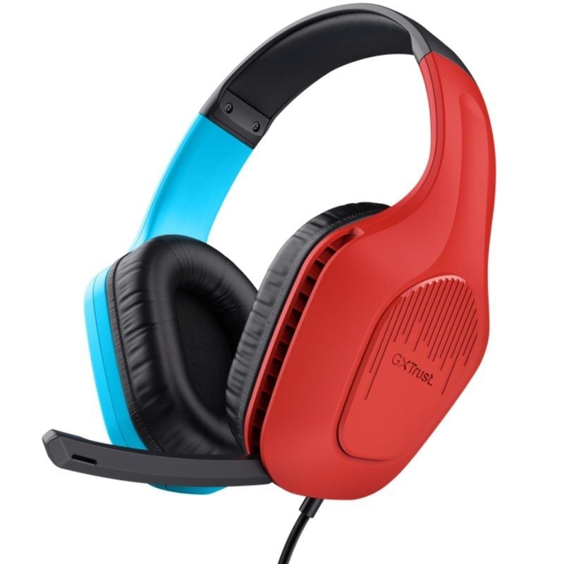 Auscultadores para Jogos com Microfone Trust Gaming GXT 416S Zirox / Jack 3.5 / Azul e Vermelho