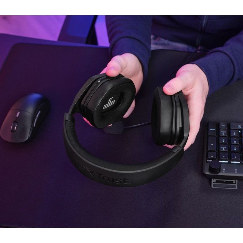 Auscultadores para Jogos com Microfone Trust Gaming GXT 492 Carus / Jack 3.5 / Preto