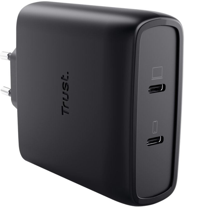 Carregador de Parede Trust Maxo 100W Gan / 2xusb Type-c / Inclui Cabo USB Type-c / 100W