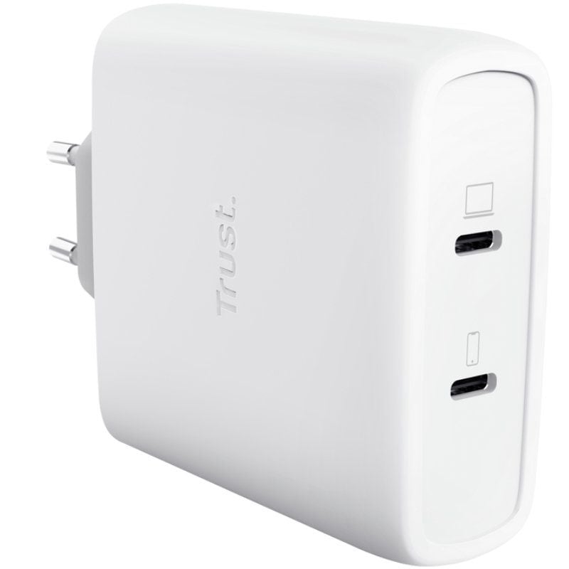 Carregador de Parede Trust Maxo 100W Gan / 2xusb Type-c / Inclui Cabo USB Type-c / 100W