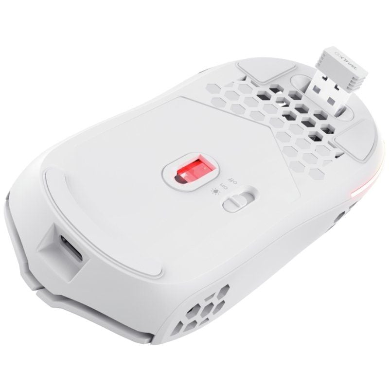Trust Gaming GXT 929 Helox Rato sem Fios para Jogos / Bateria Recarregável / Até 4800 DPI / Branco