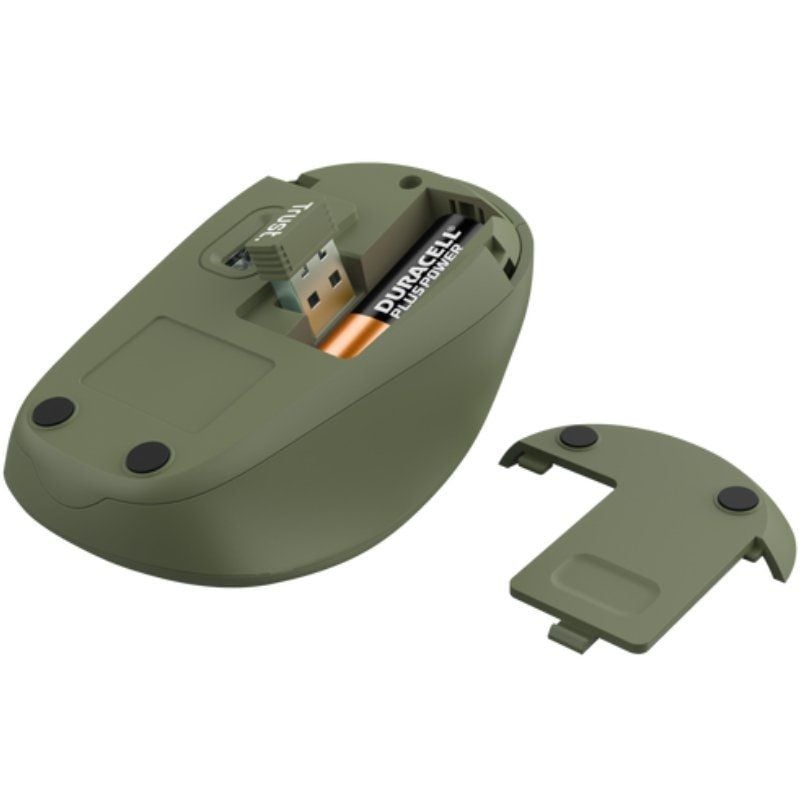 Mini Rato sem Fios Silencioso Trust Yvi+ / Até 1600 DPI / Verde